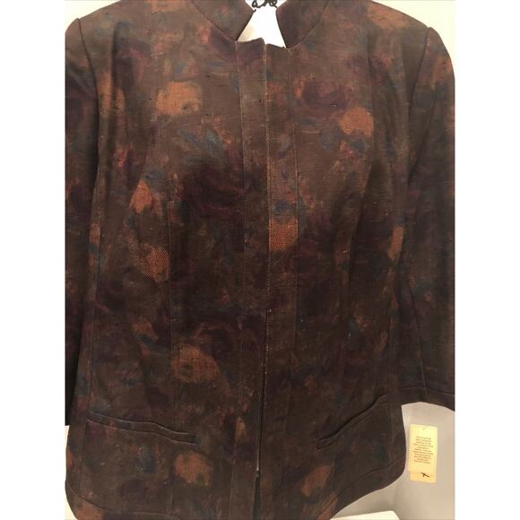 Kim Rogers‎ multicolor blended faux pockets long sleeve open blazer jacket 22W - Picture 2 of 8